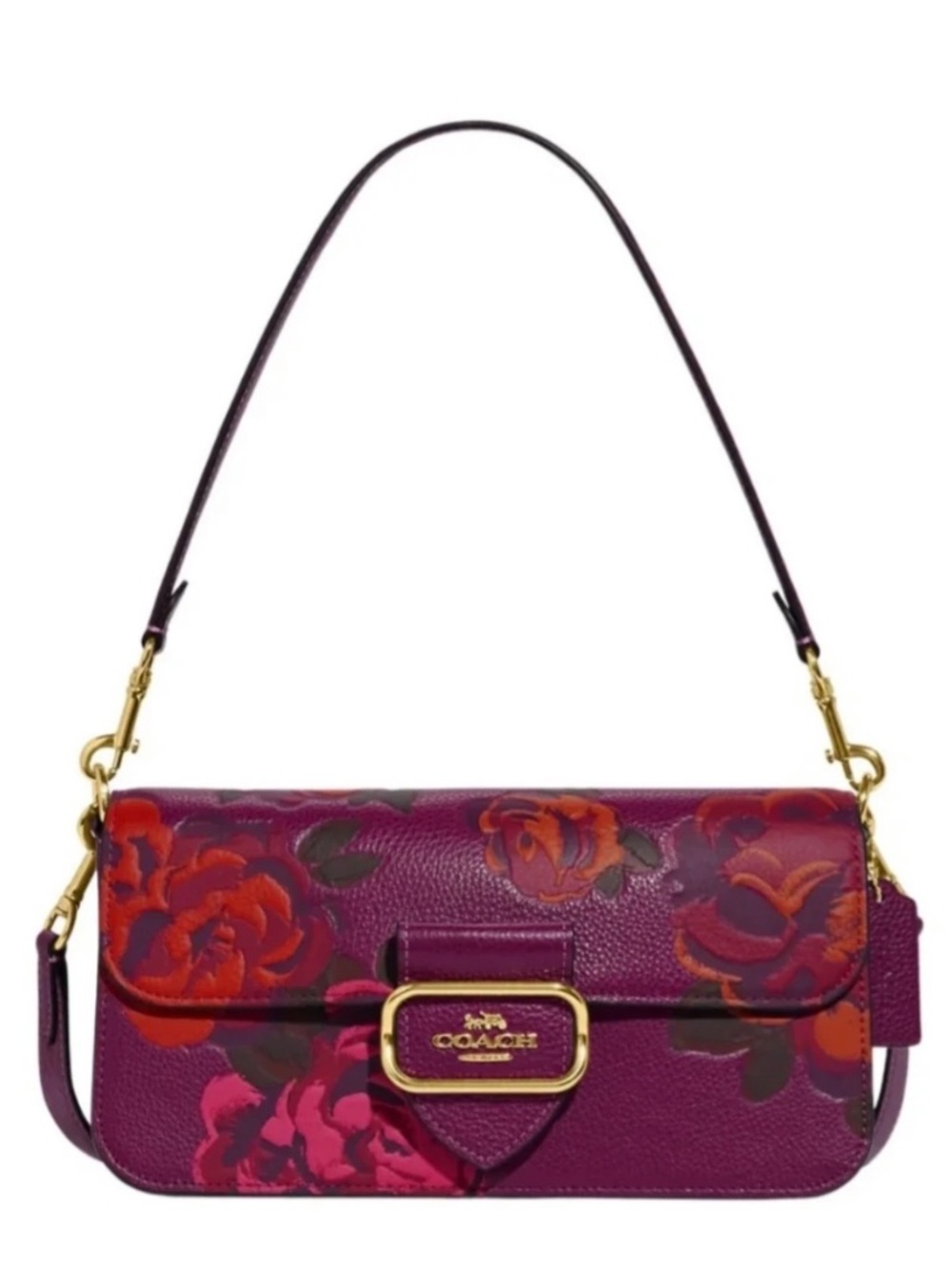 Coach Morgan Floral Purple Shoulder Bag NWOT ** Matching Wallet ** In Closet Too